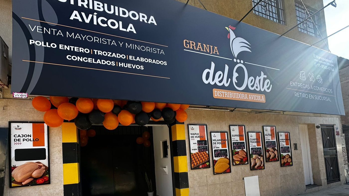 Fachada del local de Granja del Oeste en Villa Tesei